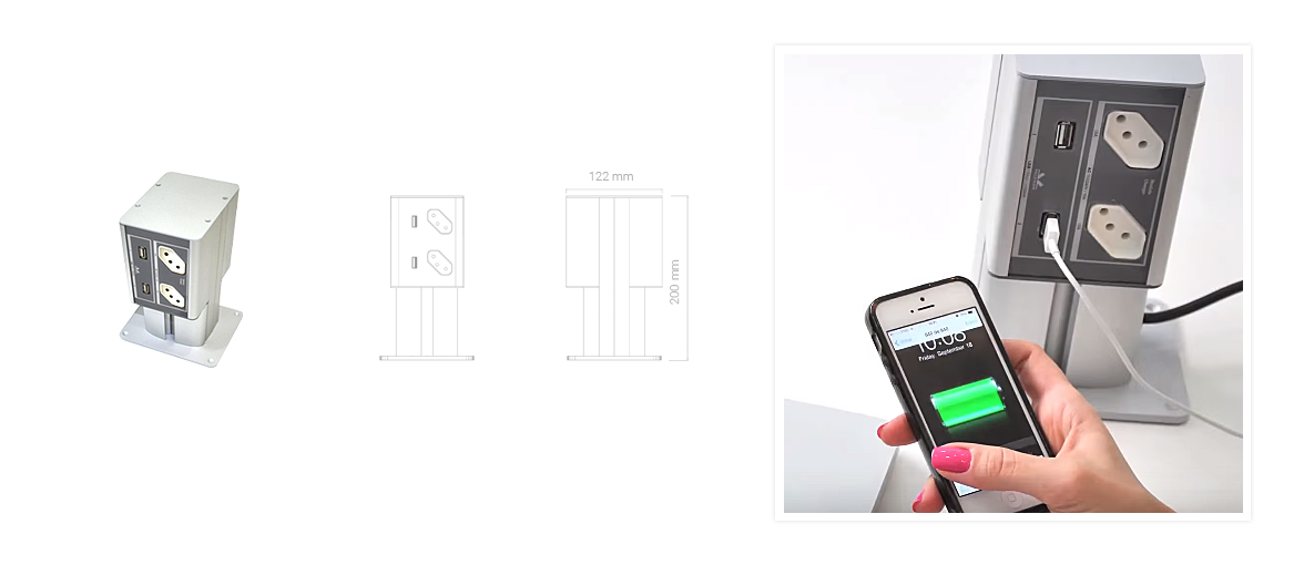 VCHARGER - Totem Carregador Coletivo de Mesa