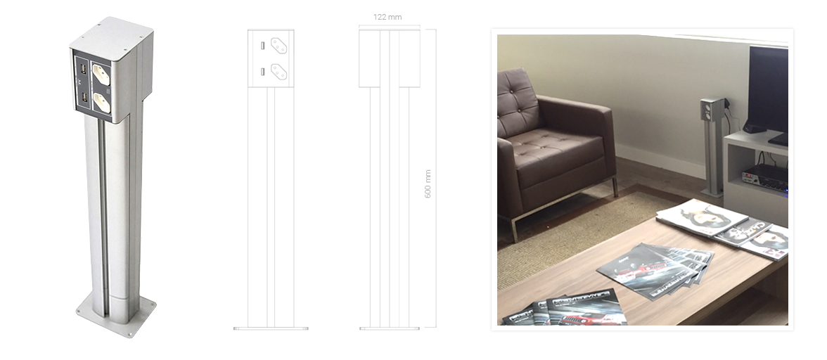 VCHARGER - Totem Carregador Coletivo de Celular de Piso