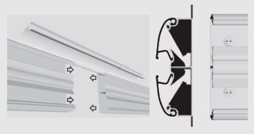 Exemplo de instalação do Perfil Calha Ref. VL 3.04AL Passo 1