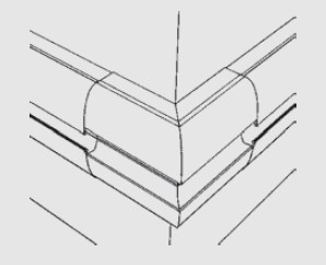 inserir a curva horizontal externa e finalizar o fechamento