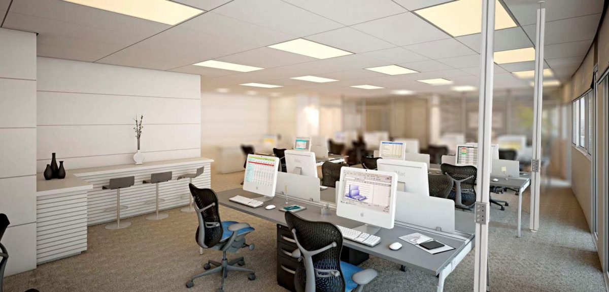 colunas articuladas ema aplicadas em escritório modular